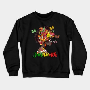 Juneteenth Black Queen Afro Women African American Graphic Crewneck Sweatshirt